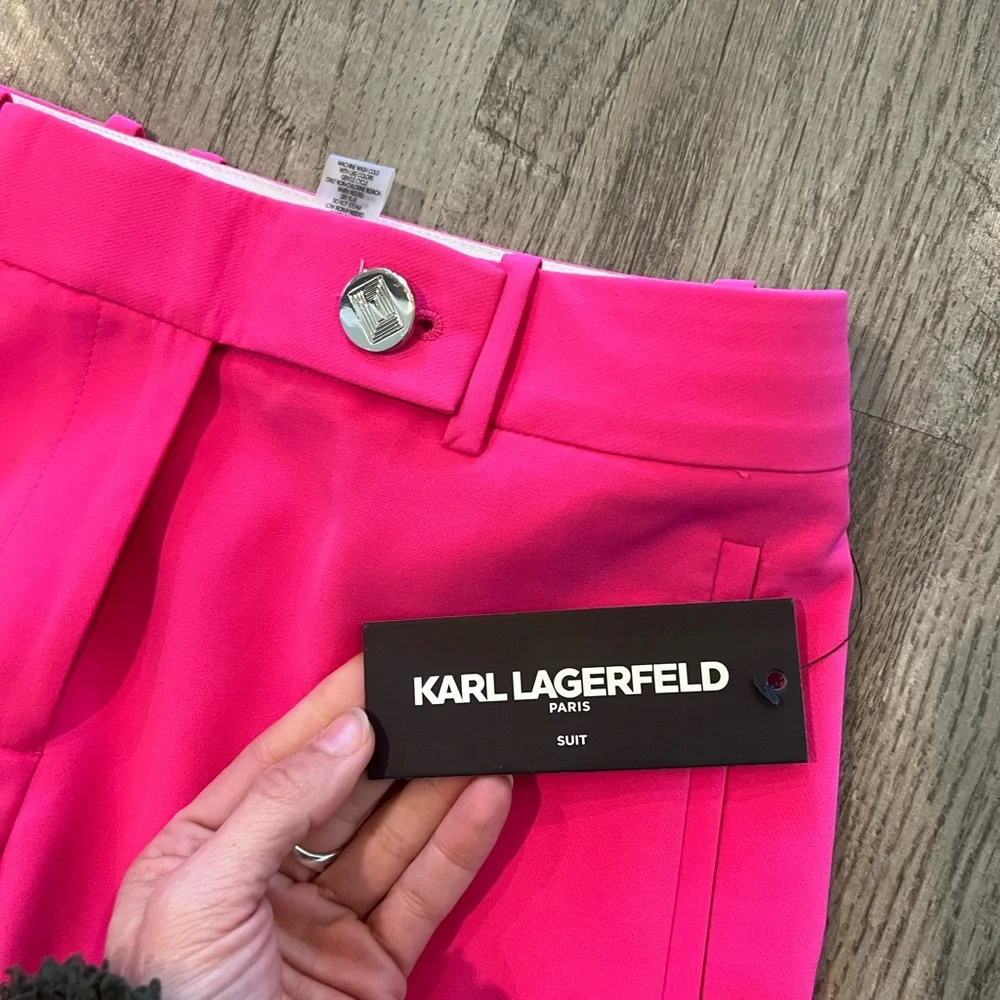 Karl Lagerfeld Bright Pink like new straight leg Trousers - Picture 4 of 5